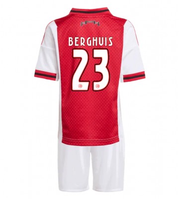 Ajax Steven Berghuis #23 Hjemmebanetrøje Børn 2025-26 Kortærmet (+ Korte bukser)